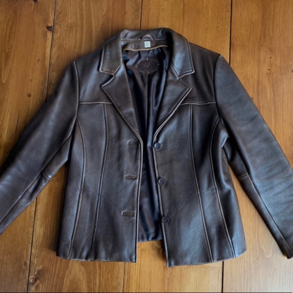 Vintage VTG Wilson’s Brown Genuine Leather Woman’s Jacket Size L